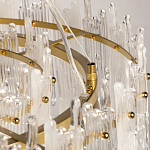 Люстра круглая с прозрачными стержнями разной длины Textured Glass Chandelier варинант исполнения - 10 | Loft Concept в Уфе
