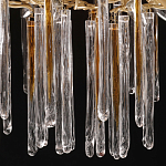 Люстра подвесная золотого цвета с разветвленными ветвями и прозрачными стеклянными подвесками Droplet Chandelier варинант исполнения - 7 | Loft Concept в Уфе