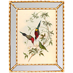 Постер с изображением птиц и цветов в зеркальной раме Blooming Birds Poster варинант исполнения - 2 | Loft Concept в Уфе