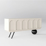 Дизайнерский комод с фактурным фасадом и чёрной ножкой в форме шара Samanta варинант исполнения - 1 | Loft Concept в Уфе