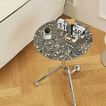 Дизайнерский журнальный стол с круглой столешницей на изогнутых стальных ножках Obafaby варинант исполнения - 2 | Loft Concept в Уфе