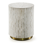 Круглый приставной столик с инкрустацией RADIAL BONE INLAY SIDE TABLE варинант исполнения - 3 | Loft Concept в Уфе