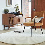 Кресло бархатное с подлокотниками на металлическом каркасе Oriel Retro Armchair варинант исполнения - 6 | Loft Concept в Уфе