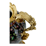 Ваза из фарфора черная с цветочной росписью и бронзовыми элементами Spring Garden варинант исполнения - 2 | Loft Concept в Уфе