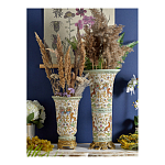 Ваза из фарфора на бронзовом основании Turquoise Blooming Garden варинант исполнения - 8 | Loft Concept в Уфе