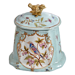 Шкатулка голубого цвета с рисунком и состаренным эффектом Eden Garden варинант исполнения - 2 | Loft Concept в Уфе