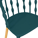 Пластиковый стул на ножках из массива бука Ferret Spiral Green варинант исполнения - 4 | Loft Concept в Уфе