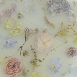 Круглый поднос из эпоксидной смолы с цветами белый Epoxy Resin Flowers Tray White варинант исполнения - 2 | Loft Concept в Уфе