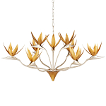 Люстра с плафонами в виде цветов Golden Bird of Paradise варинант исполнения - 3 | Loft Concept в Уфе