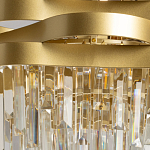 Люстра цвета матового золота с металлическими лентами и длинными прозрачными подвесками Gilded Waves варинант исполнения - 4 | Loft Concept в Уфе