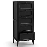 Комод узкий с 5-ю ящиками черный Silva Black Chest of Drawers варинант исполнения - 3 | Loft Concept в Уфе