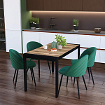 Стол обеденный раздвижной с прямоугольной столешницей на четырех черных ножках Blair варинант исполнения - 9 | Loft Concept в Уфе