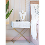 Приставной столик с выдвижным ящиком  White Table Carved Pattern варинант исполнения - 8 | Loft Concept в Уфе