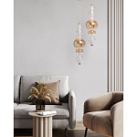 Подвесной светильник с вертикальной композицией из прозрачных и янтарных стеклянных шаров и ромбов Gabriel Scott Luna варинант исполнения - 11 | Loft Concept в Уфе