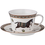 Чайный сервиз из фарфора с изображением лошадей на 6 персон 15 предметов Porcelain Horse Set  варинант исполнения - 1 | Loft Concept в Уфе