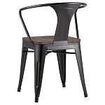 Черный глянцевый стул с сиденьем из натурального дерева TOLIX варинант исполнения - 5 | Loft Concept в Уфе