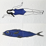 Плитка с узором Рыба пловчиха варинант исполнения - 1 | Loft Concept в Уфе