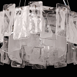 Люстра круглая с подвесными прямоугольными пластинами из стекла Glacier Panels варинант исполнения - 7 | Loft Concept в Уфе