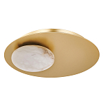 Бра с овальным основанием золотого цвета  и плафоном из алебастра Shaw Lighting варинант исполнения - 1 | Loft Concept в Уфе