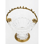 Чаша из прозрачного стекла на ножке с бронзовой ручкой в виде ветки Eden Garden варинант исполнения - 3 | Loft Concept в Уфе