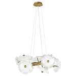 Люстра подвесная круглая с ветвистыми бронзовыми элементами и стеклянными рифлеными дисками Textured Glass Chandelier варинант исполнения - 1 | Loft Concept в Уфе