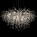 Люстра подвесная с прозрачными стеклянными подвесками в форме капель Диаметр 100 см Droplet Chandelier варинант исполнения - 19 | Loft Concept в Уфе