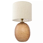 Настольная лампа с тканевым бежевым абажуром на овальном основании Beige Lampshade on Oval Base варинант исполнения - 2 | Loft Concept в Уфе