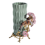 Ваза с птицами и цветами из фарфора с бронзовыми элементами Garden of Eden варинант исполнения - 4 | Loft Concept в Уфе