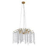 Люстра подвесная с изогнутыми золотистыми элементами и хрустальными подвесками FAIRYTREE Light варинант исполнения - 1 | Loft Concept в Уфе