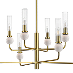 Люстра с 8-ю плафонами в форме стеклянных трубок и мраморных декоративных элементов Montreal варинант исполнения - 6 | Loft Concept в Уфе