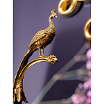 Чаша из прозрачного стекла на бронзовой подставке в виде павлина с рельефным хвостом Eden Garden варинант исполнения - 4 | Loft Concept в Уфе