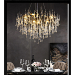 Люстра черная с прозрачными стеклянными подвесками в форме капель FAIRYTREE Light варинант исполнения - 4 | Loft Concept в Уфе