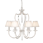 Люстра цвета никель с 6-ю лампами и стеклянными подвесками Elstead Lighting варинант исполнения - 3 | Loft Concept в Уфе