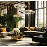 Люстра из 3-х колец с мозаичным хрустальным оформлением Sparks of Crystal варинант исполнения - 2 | Loft Concept в Уфе