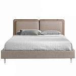 Кровать двуспальная серая с изголовьем из экокожи и ткани Modern Look варинант исполнения - 3 | Loft Concept в Уфе