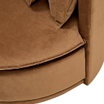 Кушетка круглая с обивкой из велюра коричневая Milky Brown Chair варинант исполнения - 5 | Loft Concept в Уфе