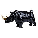 Статуэтка черный носорог с золотыми рогами Golden Horned Black Rhino варинант исполнения - 1 | Loft Concept в Уфе