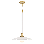 Подвесной светильник с плафоном в форме плоского купола и белой шарообразной лампой Eurofase варинант исполнения - 9 | Loft Concept в Уфе