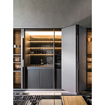 Кухонный гарнитур из дерева и камня с раздвижными дверцами OPERATING COLUMN 2.0 Dada Engenereed Kitchen варинант исполнения - 6 | Loft Concept в Уфе