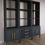 Модульный стеллаж Primo из трех составных элементов Черный дуб варинант исполнения - 3 | Loft Concept в Уфе