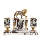 Настольный письменный набор из мрамора с декором в виде льва в подарочной упаковке Marble Accessory варинант исполнения - 4 | Loft Concept в Уфе