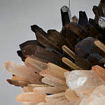 Люстра кргулая светодиодная из дымчатых и прозрачных необработанных кристаллов Raw Crystal варинант исполнения - 1 | Loft Concept в Уфе