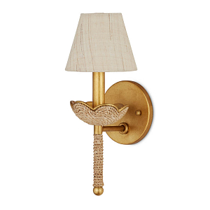 Бра из кованого железа с отделкой плетеной веревкой и сусальным золотом Parisian Style