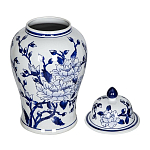 Ваза с крышкой и синим цветочным узором Blue & White Ornament  варинант исполнения - 2 | Loft Concept в Уфе