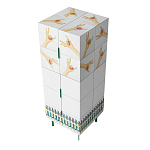 Тумба белая с рисунком Tall Forest Ok White варинант исполнения - 3 | Loft Concept в Уфе