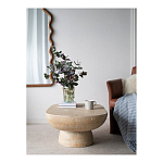 Столик кофейный кремового цвета с овальной столешницей и круглым основанием Cream Dalmen Table варинант исполнения - 7 | Loft Concept в Уфе