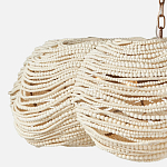 Круглая люстра волнистой формы с декором из круглых деревянных бусин White Wooden Beads Chandelier L варинант исполнения - 3 | Loft Concept в Уфе