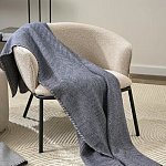 Плед из шерсти мериноса темно-синего цвета 130×180 см Indigo Waves варинант исполнения - 7 | Loft Concept в Уфе