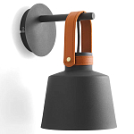 Черное матовое бра с декором под кожу Chestery варинант исполнения - 1 | Loft Concept в Уфе