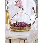 Блюдо круглое с ручкой и голубым фарфоровым дном с цветочным рисунком Blue Garden варинант исполнения - 4 | Loft Concept в Уфе